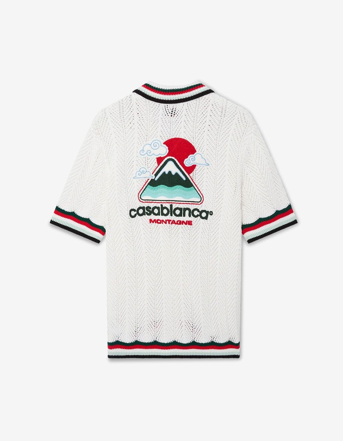 Casablanca White Cotton Montagne Ondulee Crochet Shirt MPF25-KW-996-01
