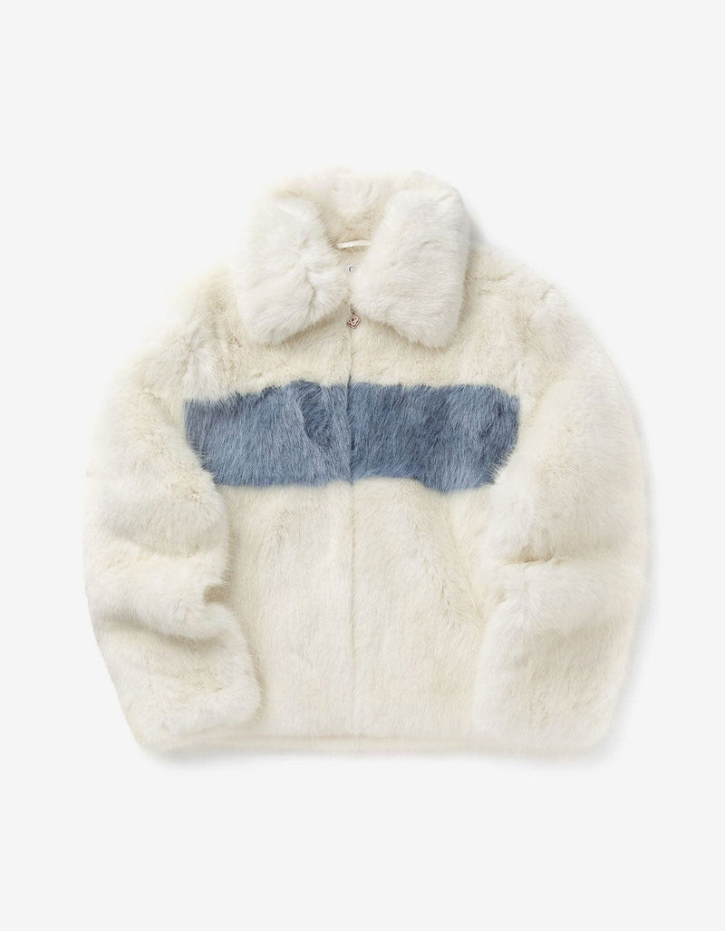 Casablanca White Fur Coat M-AW25-OT-205-01-EX-SKI