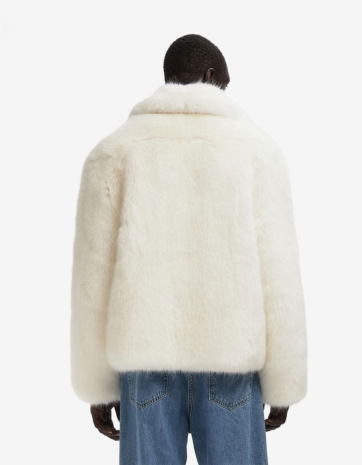 Casablanca White Fur Coat M-AW25-OT-205-01-EX-SKI