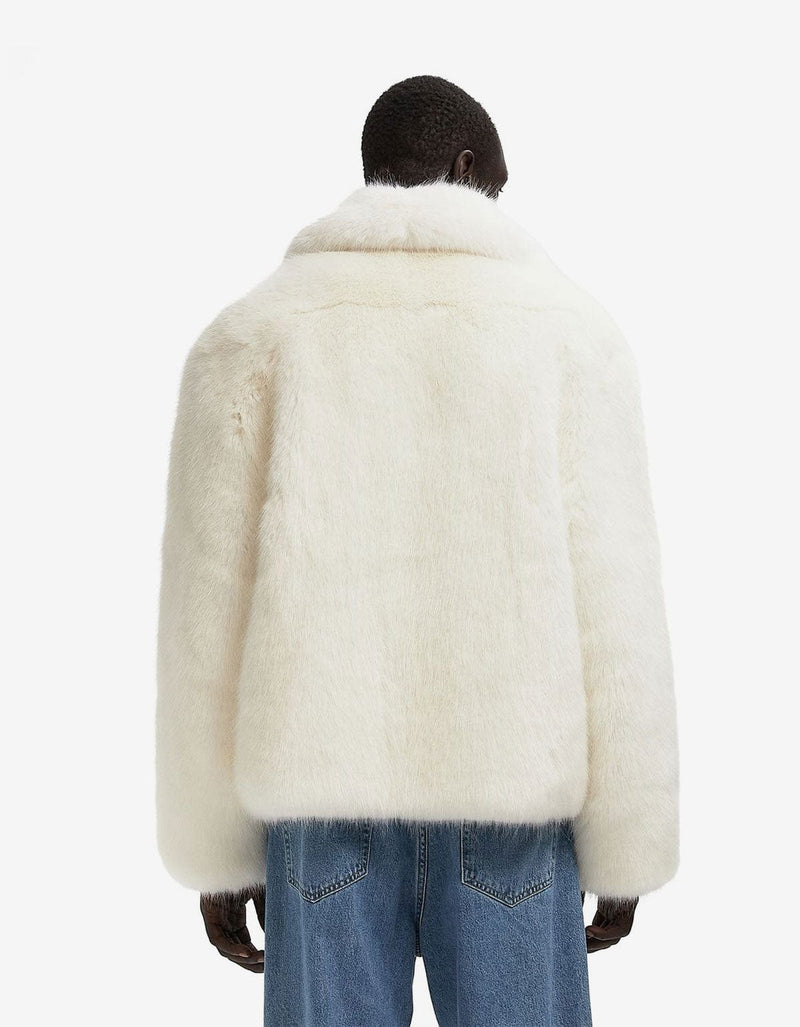 Casablanca White Fur Coat M-AW25-OT-205-01-EX-SKI