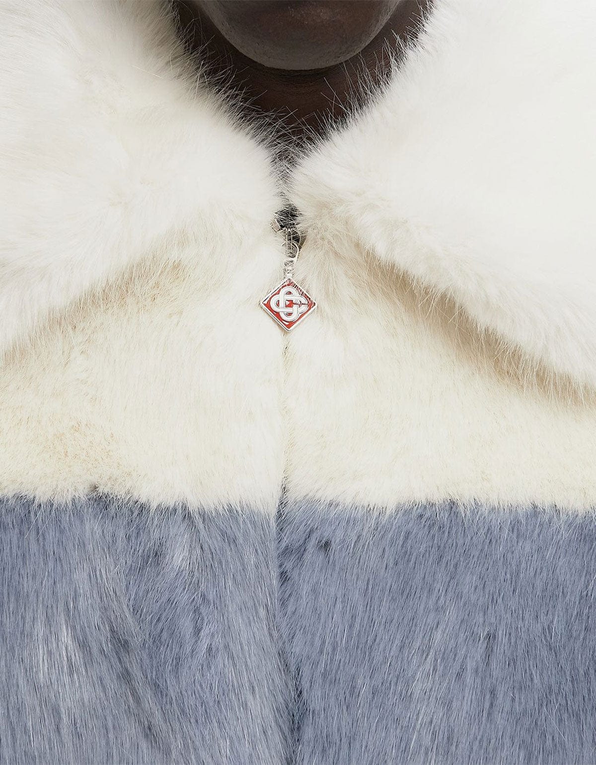 Casablanca White Fur Coat M-AW25-OT-205-01-EX-SKI