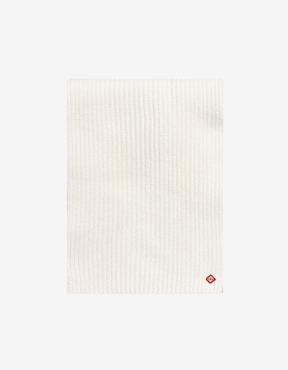 Casablanca White Half Cardigan Wool Scarf A-AW25-ACC-270-01-EX-SKI