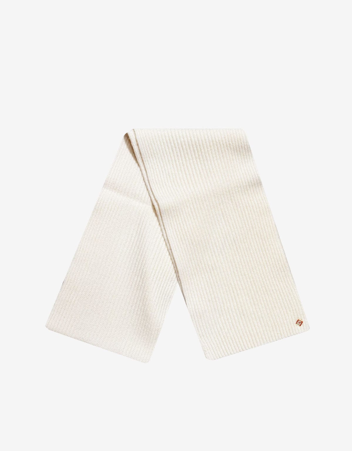 Casablanca White Half Cardigan Wool Scarf A-AW25-ACC-270-01-EX-SKI