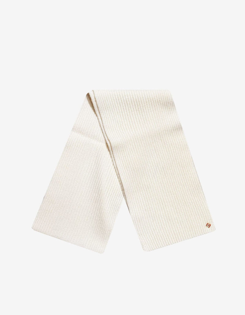 Casablanca White Half Cardigan Wool Scarf A-AW25-ACC-270-01-EX-SKI