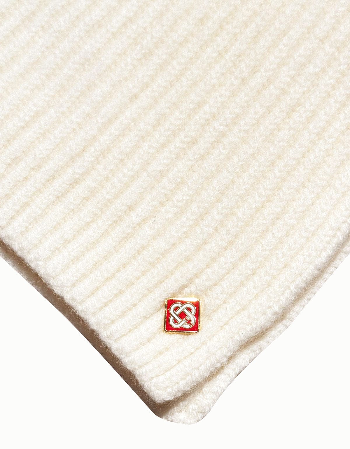 Casablanca White Half Cardigan Wool Scarf A-AW25-ACC-270-01-EX-SKI
