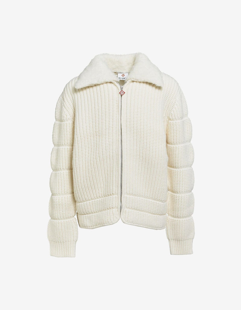 Casablanca White Knitted Jacket M-AW25-KW-1048-01-EX-SKI
