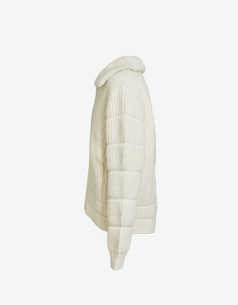 Casablanca White Knitted Jacket M-AW25-KW-1048-01-EX-SKI