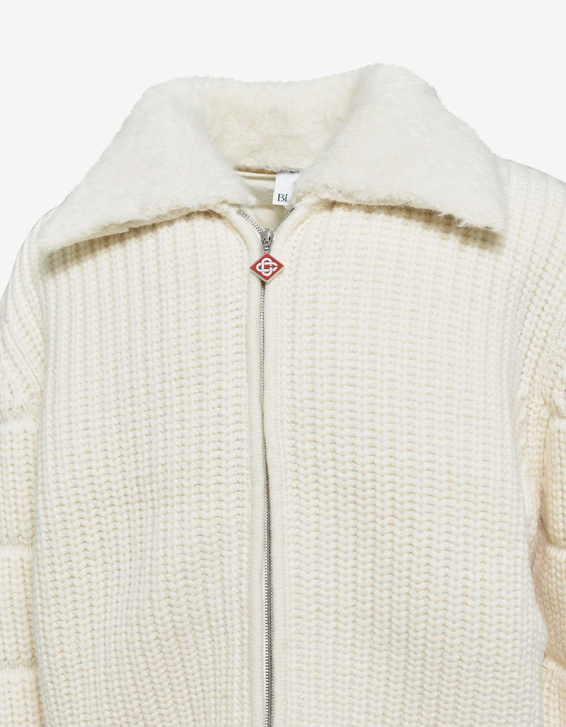 Casablanca White Knitted Jacket M-AW25-KW-1048-01-EX-SKI