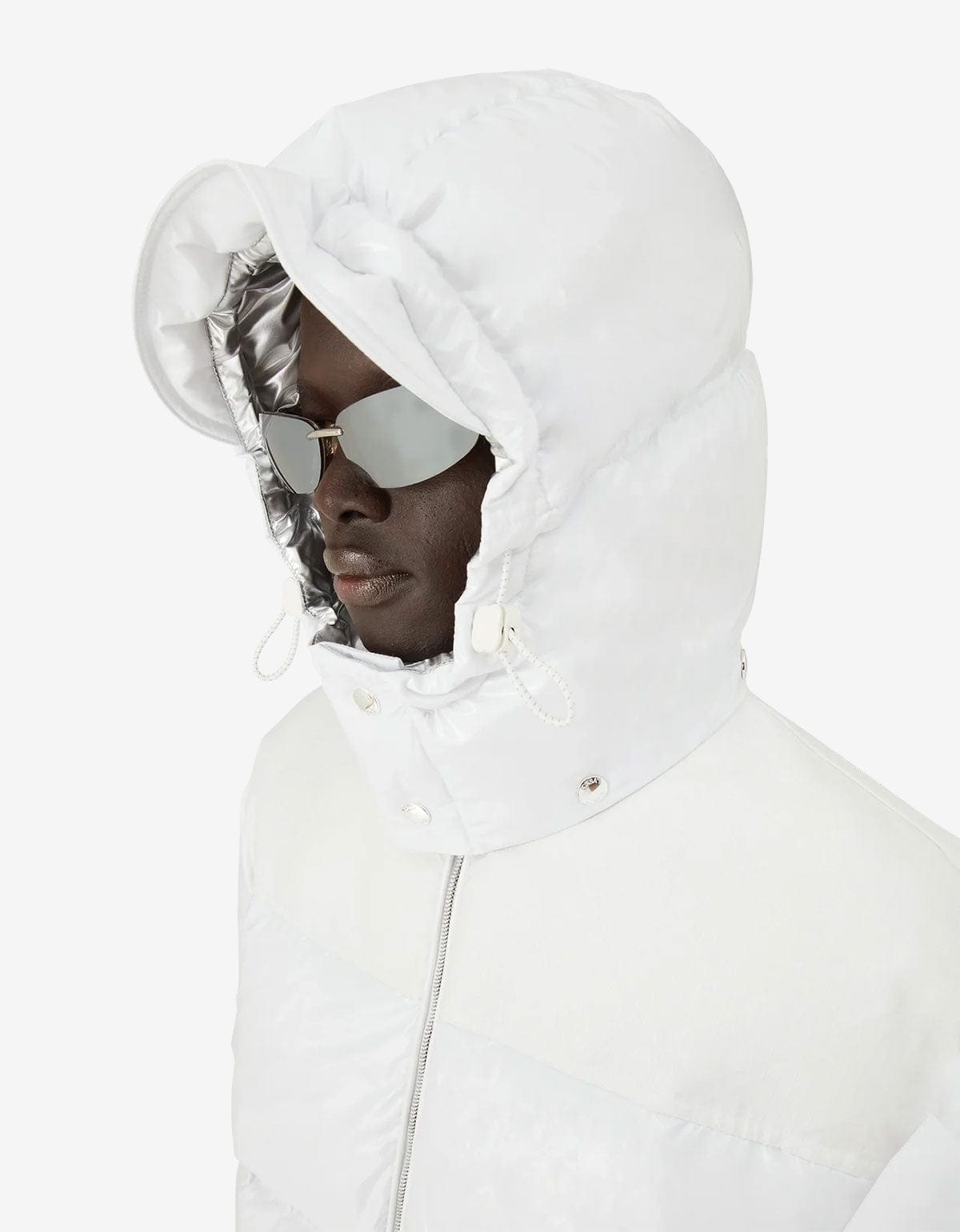 Casablanca White Nylon & Ripstop Puffer Jacket M-AW25-OT-197-01-EX-SKI