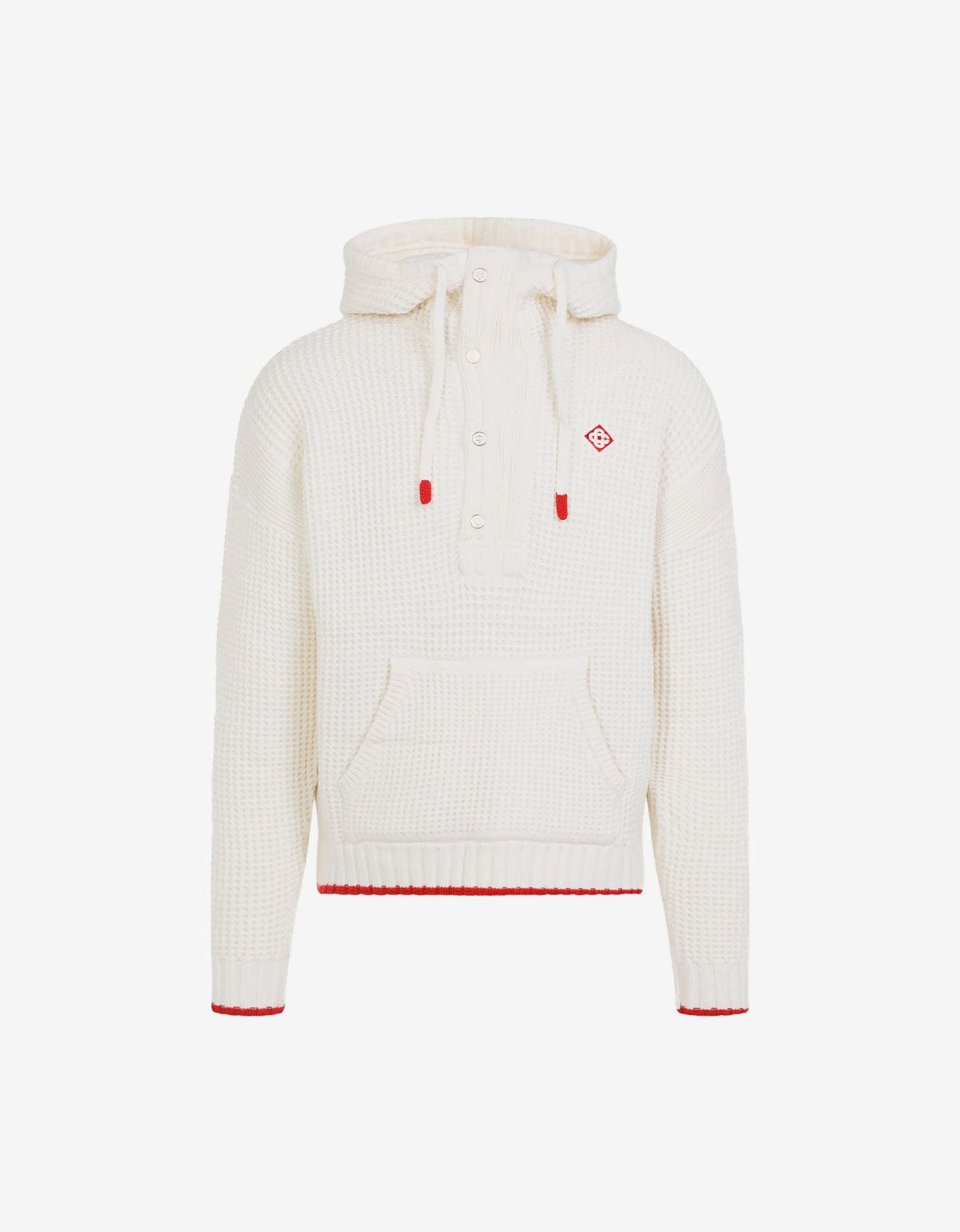 Casablanca White Waffle Knit Hoodie