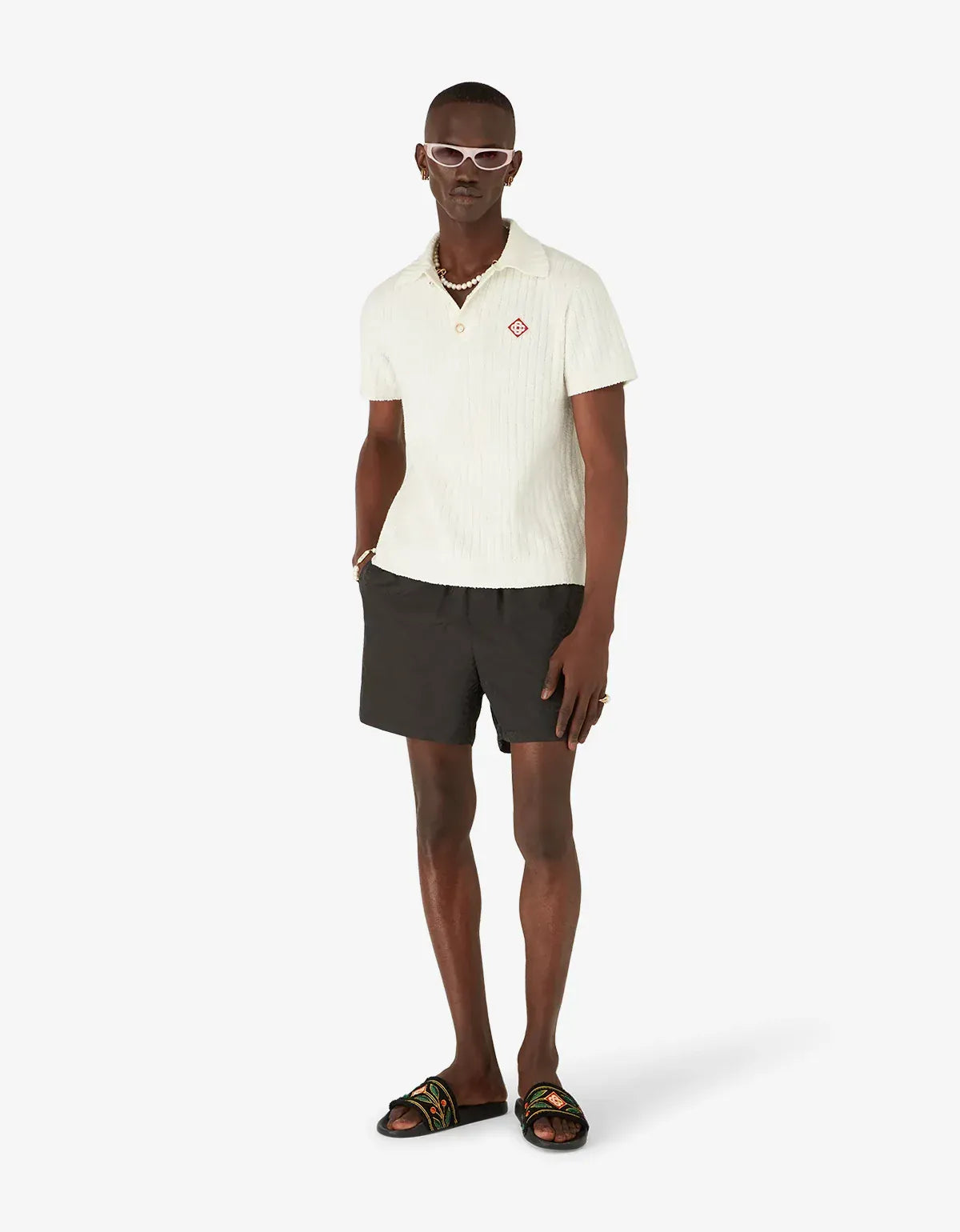 Casablanca Black Laurel Terry Slides Sandals A-SS26-FW-058-02-M