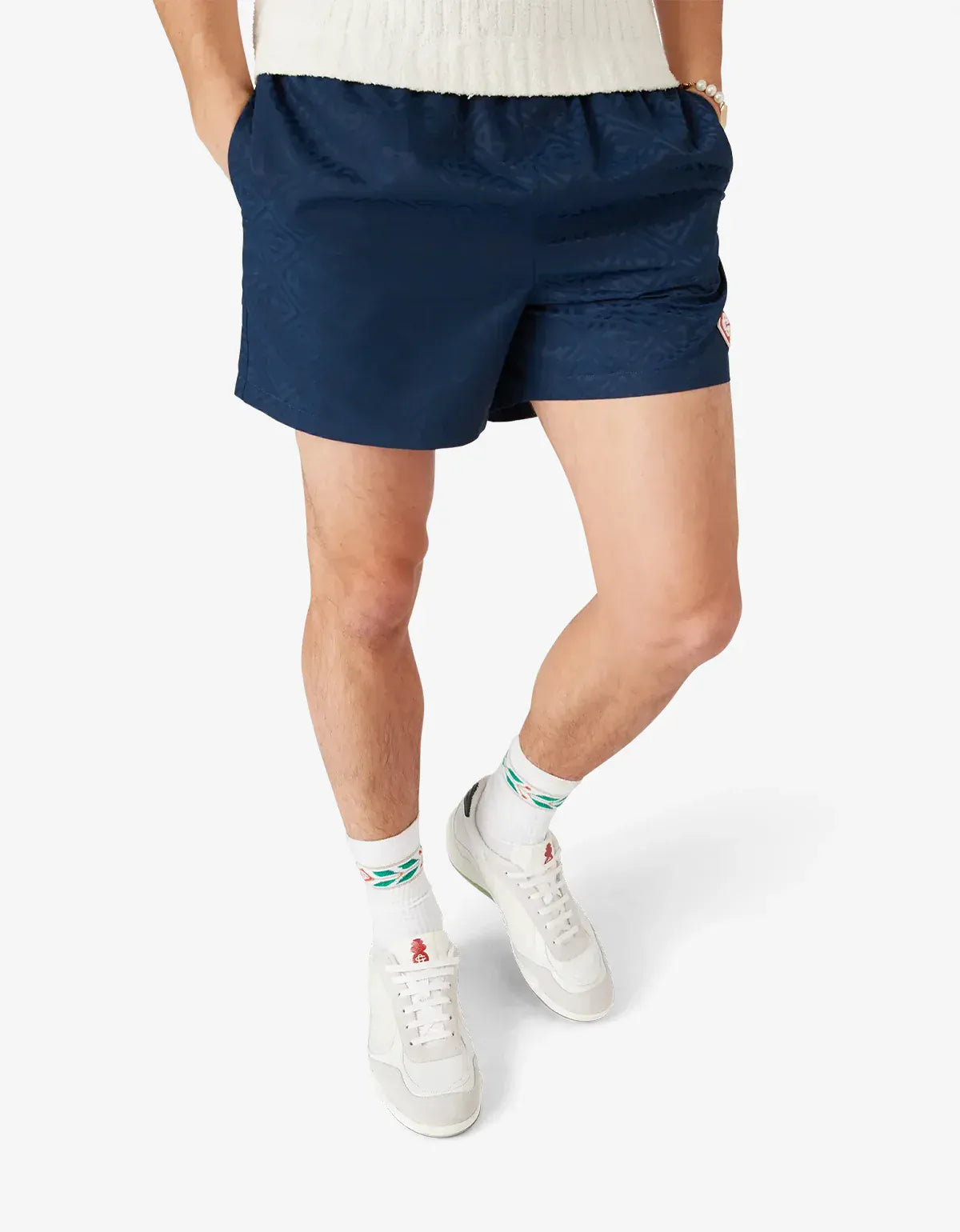 Casablanca Blue Monogram Jacquard Swim Shorts M-SS26-TR-224-01