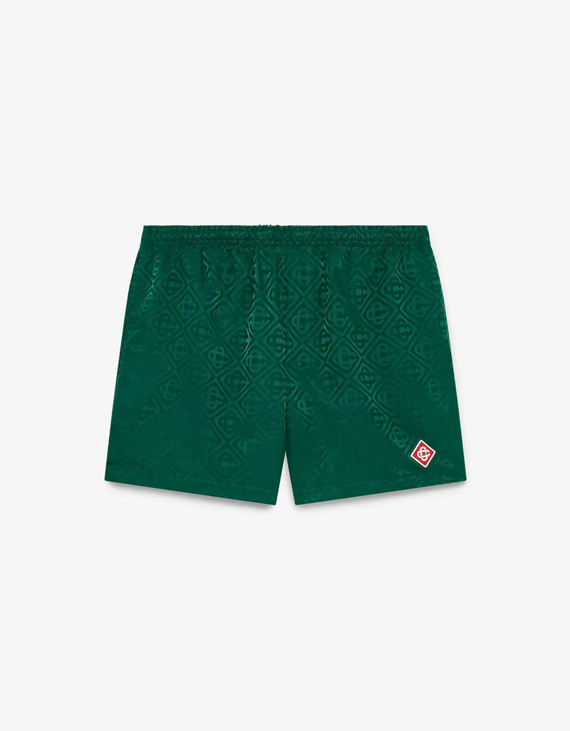Casablanca Green Monogram Jacquard Swim Shorts M-SS26-TR-224-03