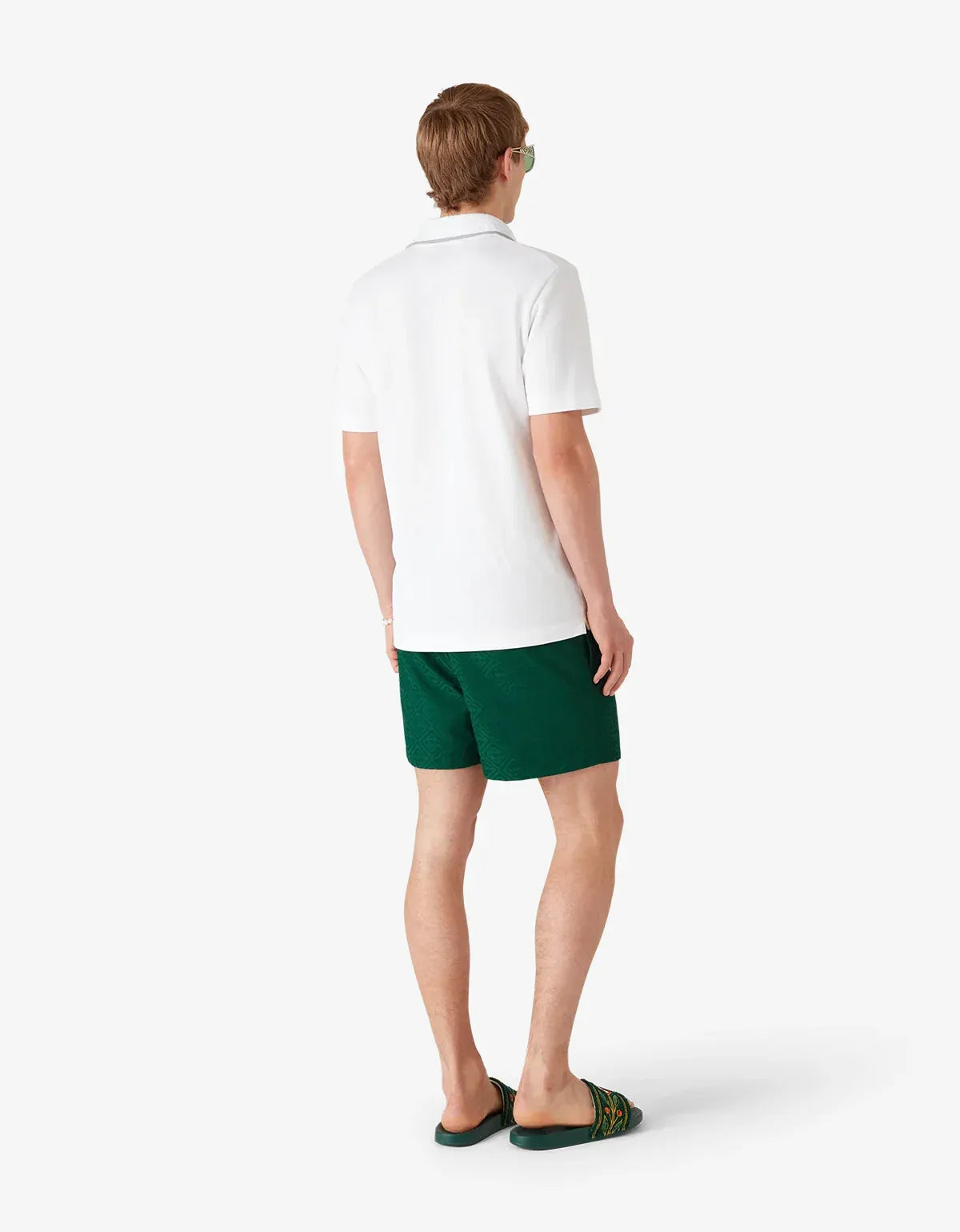 Casablanca Green Monogram Jacquard Swim Shorts M-SS26-TR-224-03