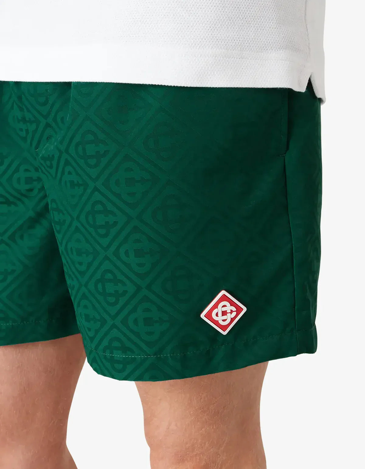 Casablanca Green Monogram Jacquard Swim Shorts M-SS26-TR-224-03