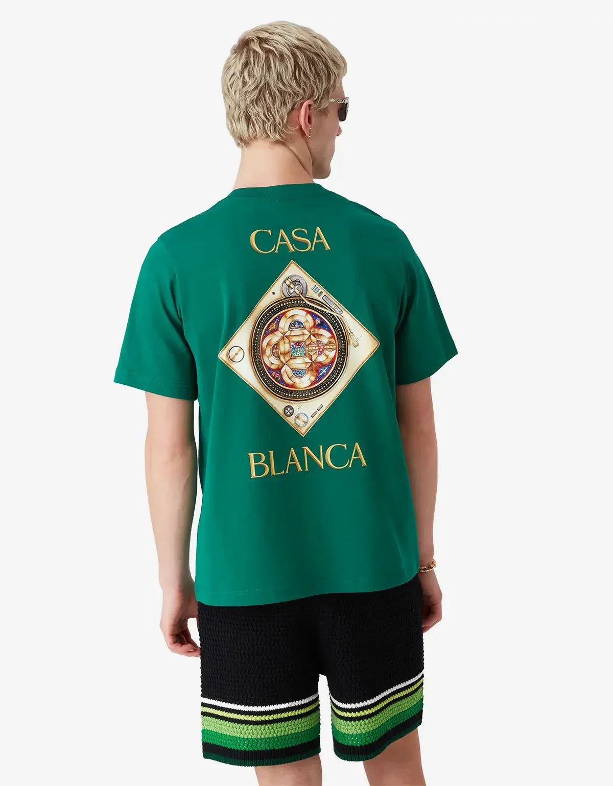 Casablanca Green Plafond Orne De Musique Short Sleeve T‑Shirt M-SS26-JTS-001-03