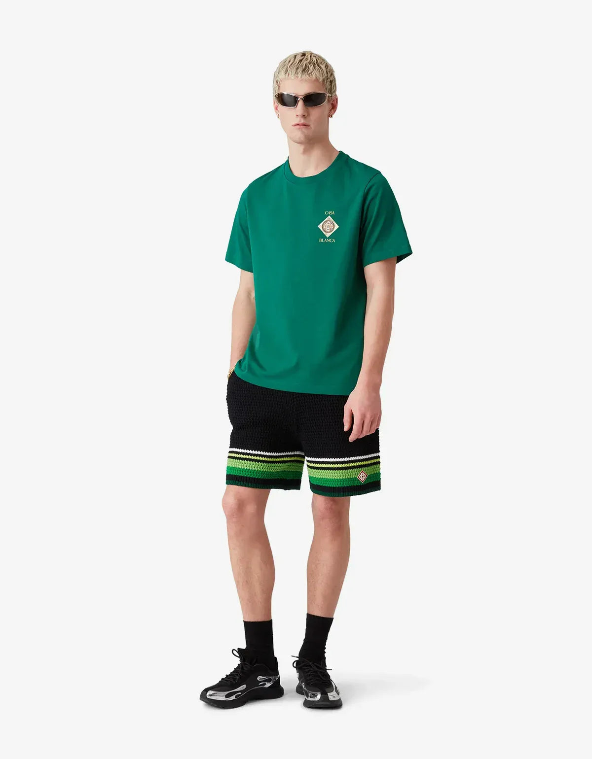 Casablanca Green Plafond Orne De Musique Short Sleeve T‑Shirt M-SS26-JTS-001-03