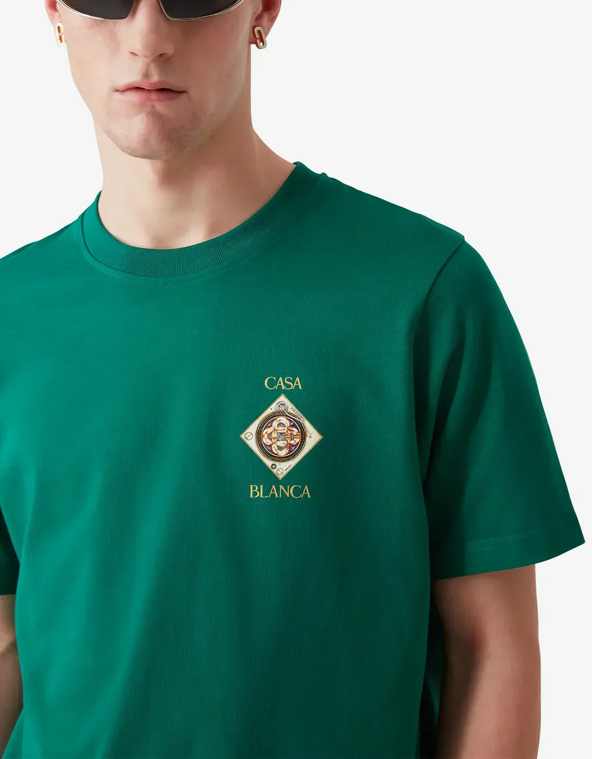 Casablanca Green Plafond Orne De Musique Short Sleeve T‑Shirt M-SS26-JTS-001-03