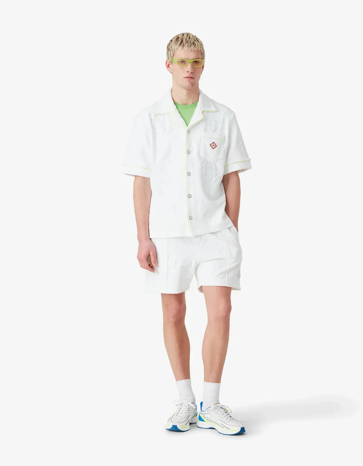 Casablanca White Towelling Monogram Short M-SS26-JTR-271-01