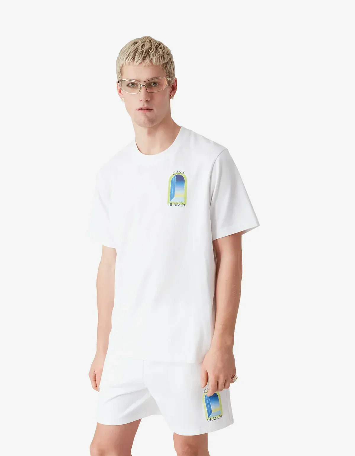 Casablanca White & Lime Arches Short Sleeve T‑Shirt M-SS26-JTS-001-10