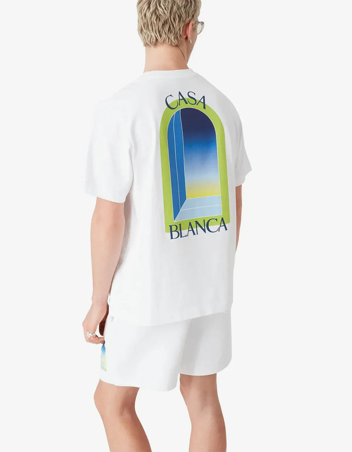 Casablanca White & Lime Arches Short Sleeve T‑Shirt M-SS26-JTS-001-10