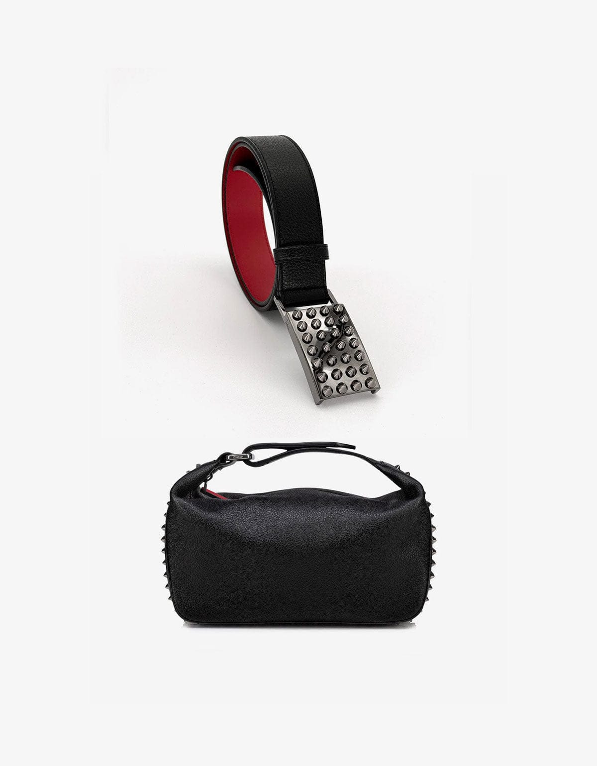 Christian Louboutin Black Funky Belt & Wash Bag Set