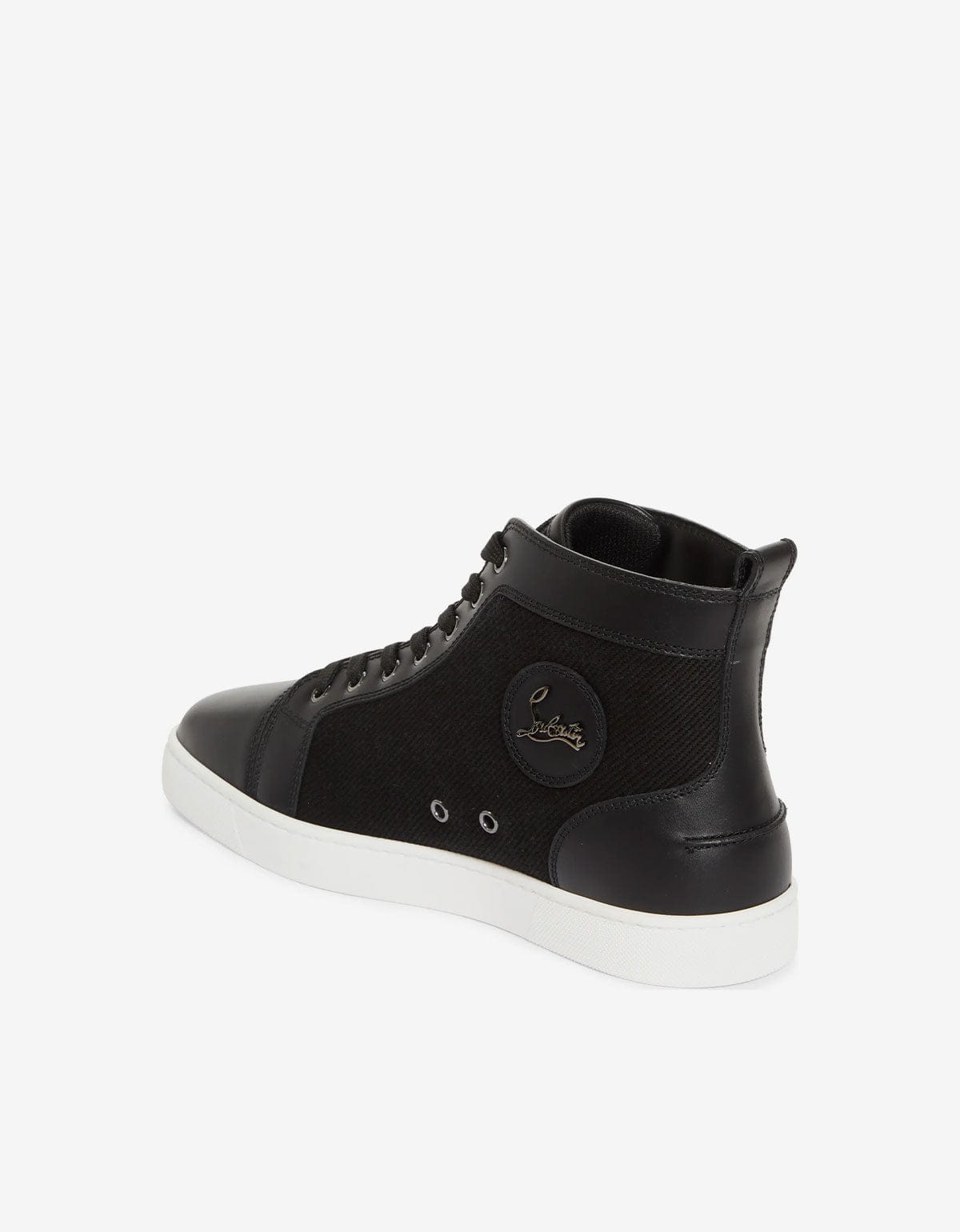 Christian Louboutin Black Louis Flat Mesh High Top Trainers