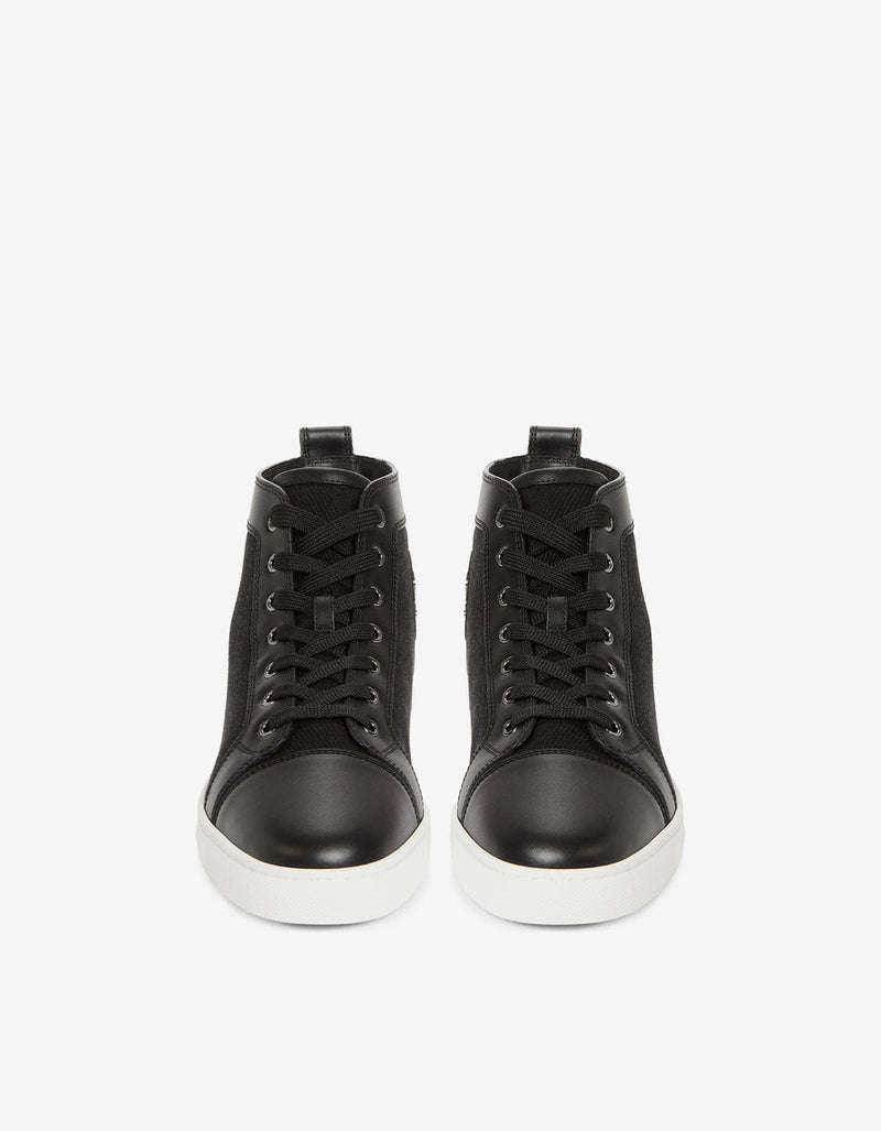 Christian Louboutin Black Louis Flat Mesh High Top Trainers