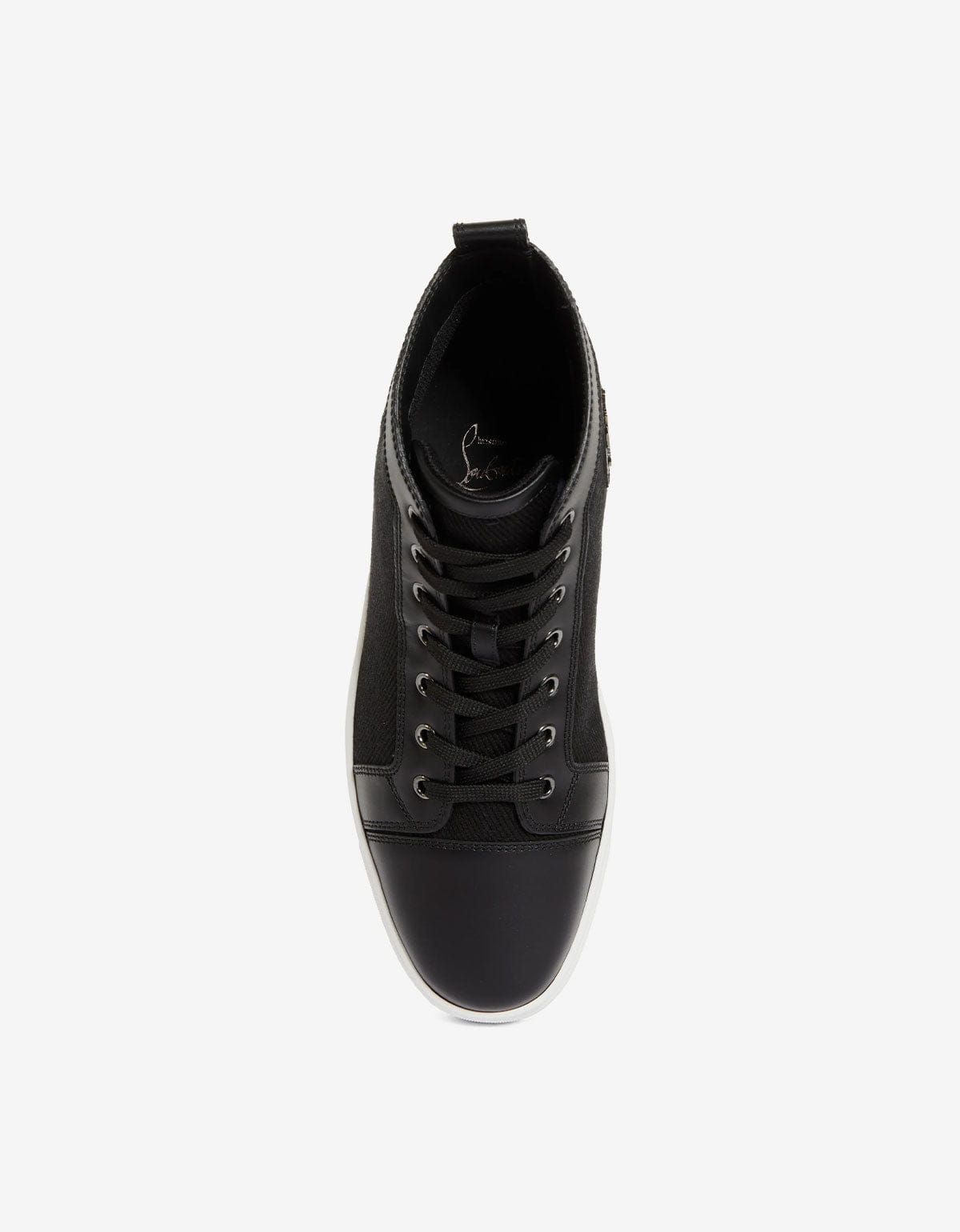 Christian Louboutin Black Louis Flat Mesh High Top Trainers