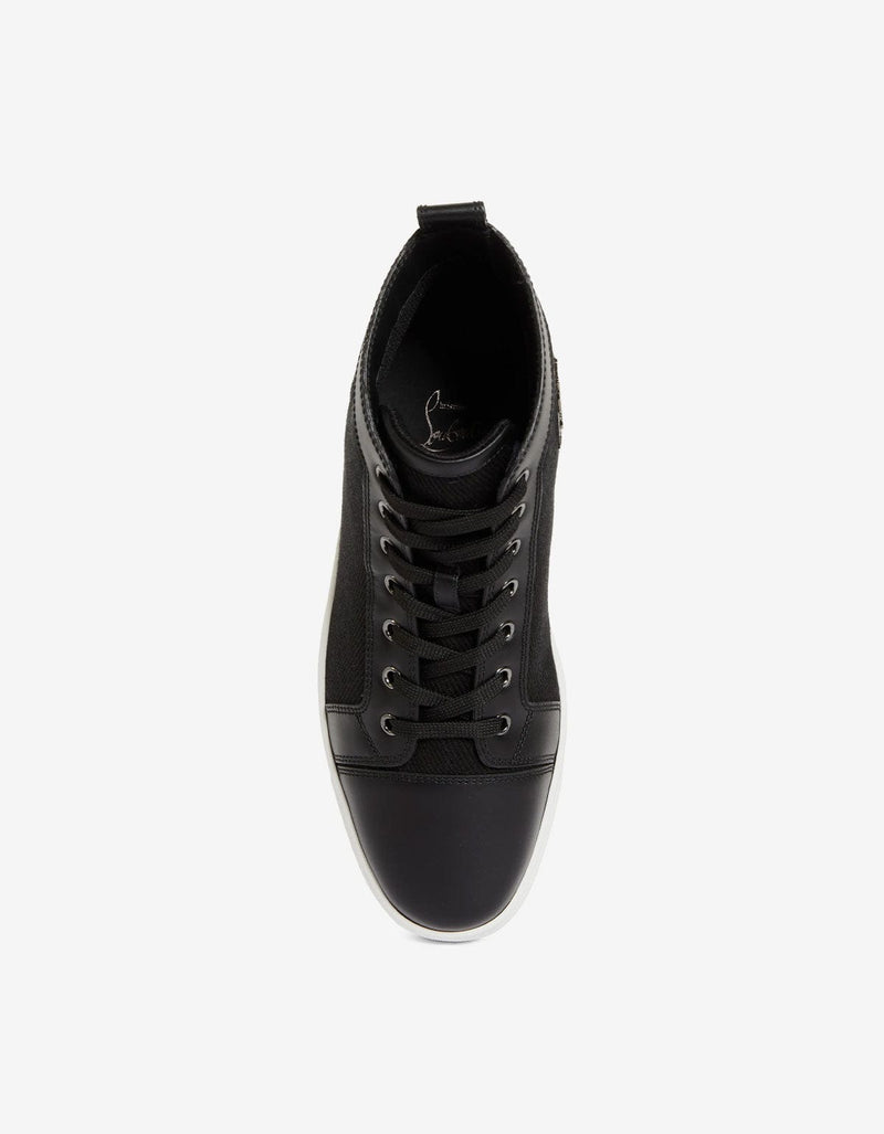 Christian Louboutin Black Louis Flat Mesh High Top Trainers