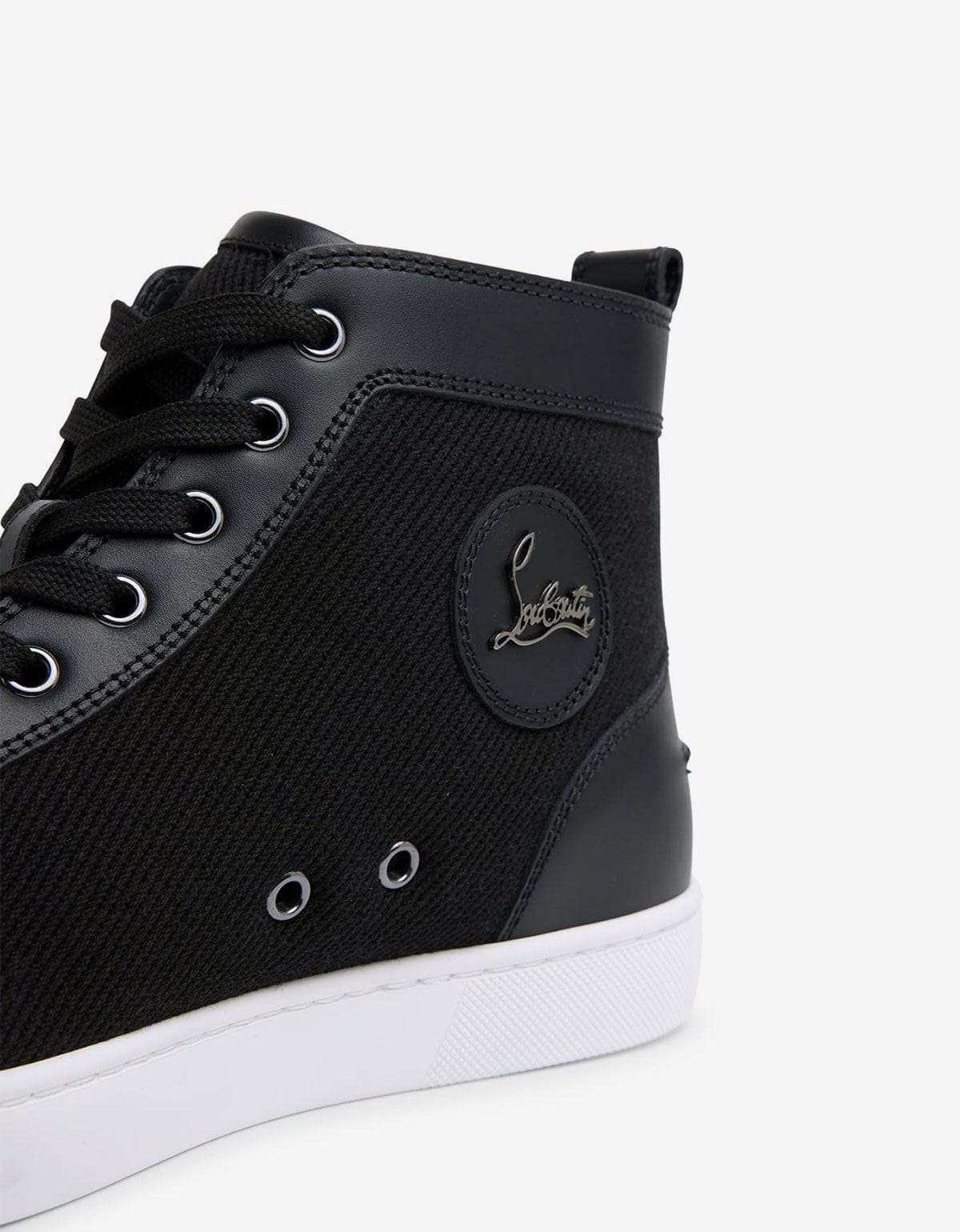 Christian Louboutin Black Louis Flat Mesh High Top Trainers