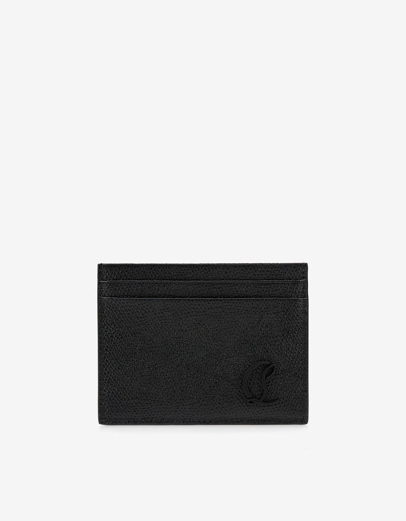 Christian Louboutin Black Mooncrest Leather Card Holder 3255090 BK01