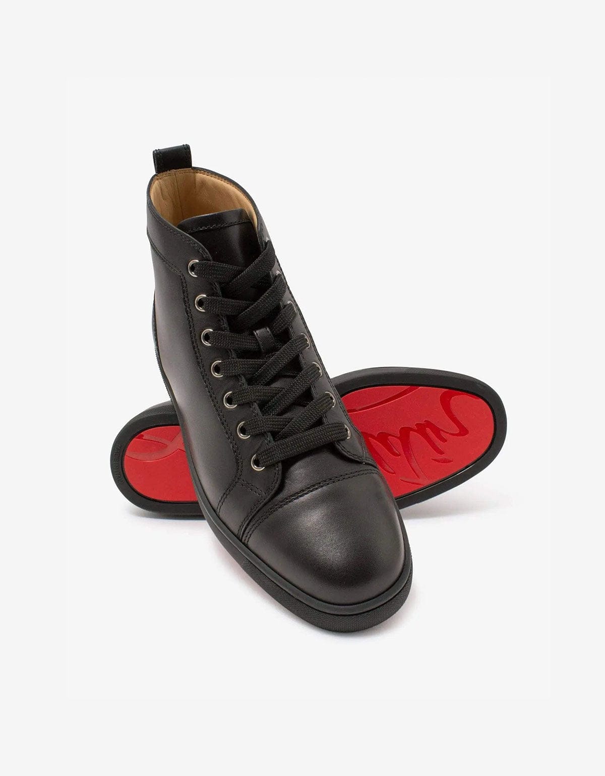 Christian Louboutin Louis Flat Calf Black High Top Trainers 3091177 CM53