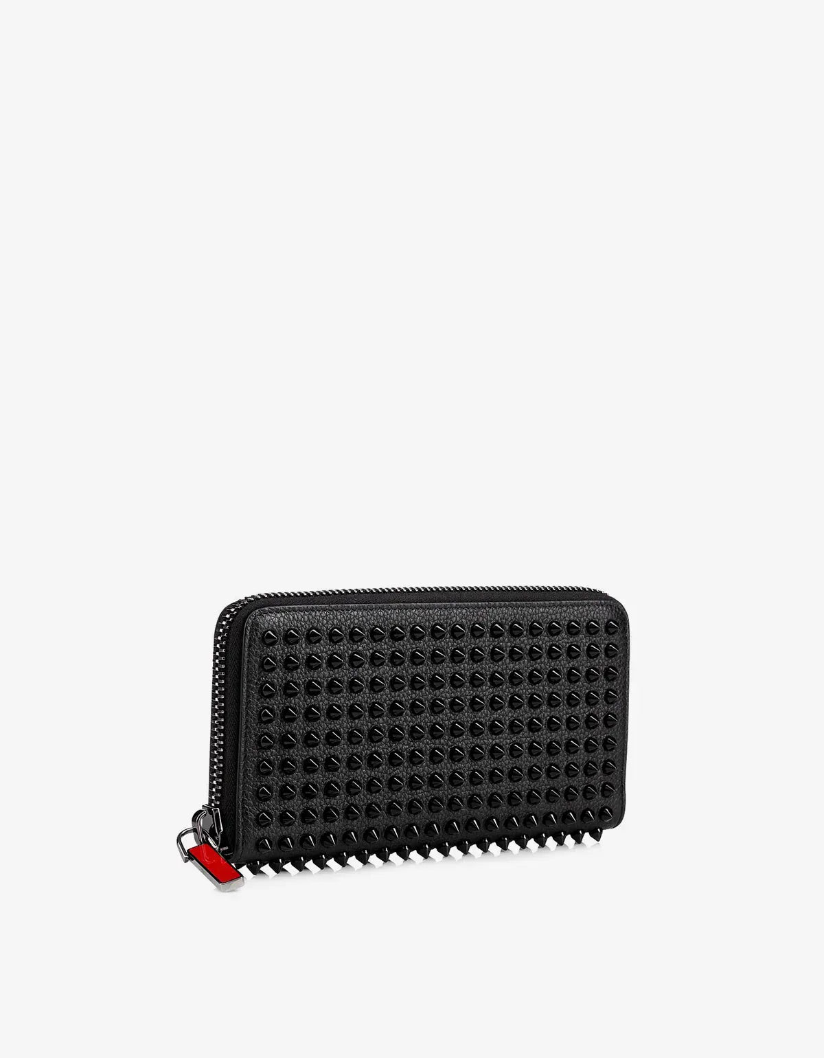 Christian Louboutin Black M Panettone Leather & Spike Wallet 1165044 CM53