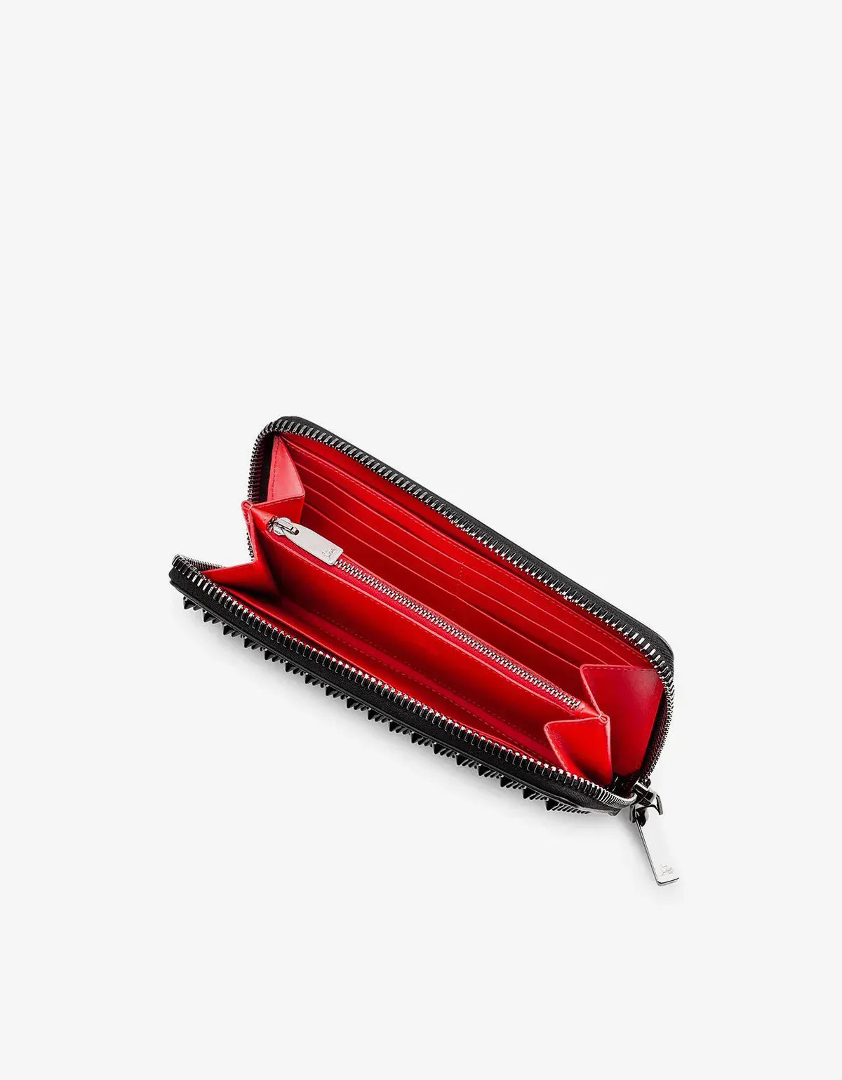 Christian Louboutin Black M Panettone Leather & Spike Wallet 1165044 CM53