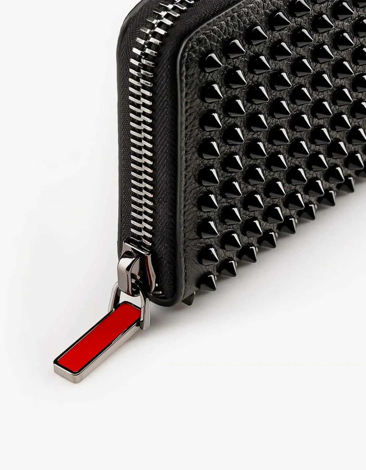 Christian Louboutin Black M Panettone Leather & Spike Wallet 1165044 CM53