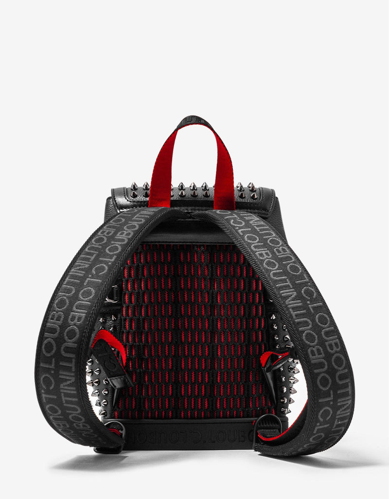 Christian Louboutin Explorafunk Small Black Leather Spikes Backpack