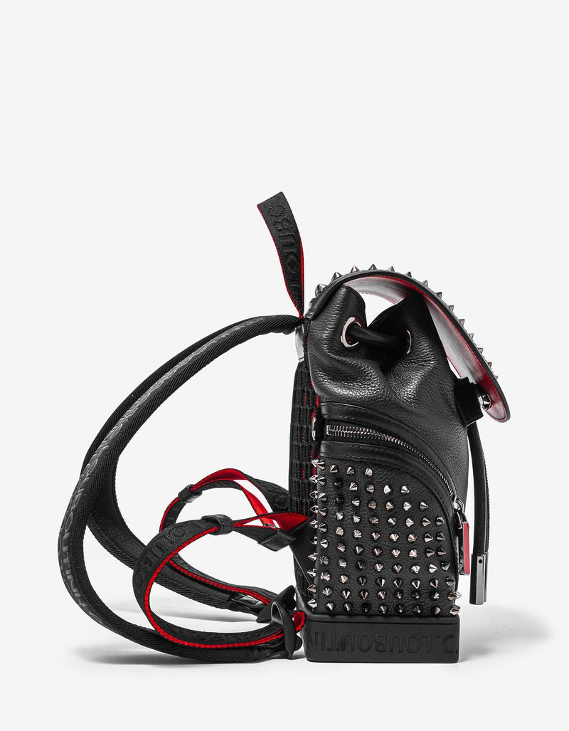 Christian Louboutin Explorafunk Small Black Leather Spikes Backpack