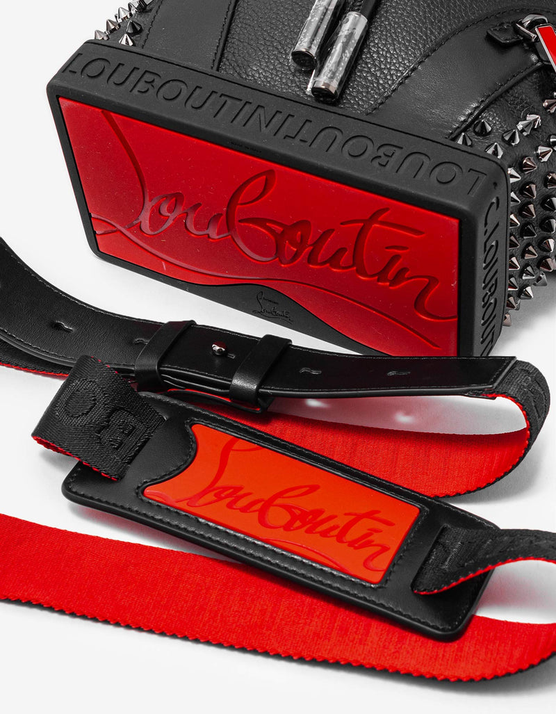 Christian Louboutin Explorafunk Small Black Leather Spikes Backpack