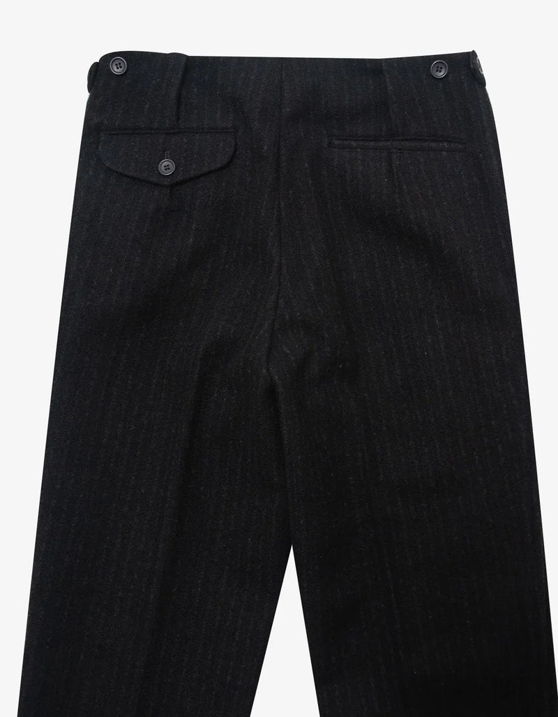 Comme Des Garçons Black Wool Pinstripe Trousers – mens designer