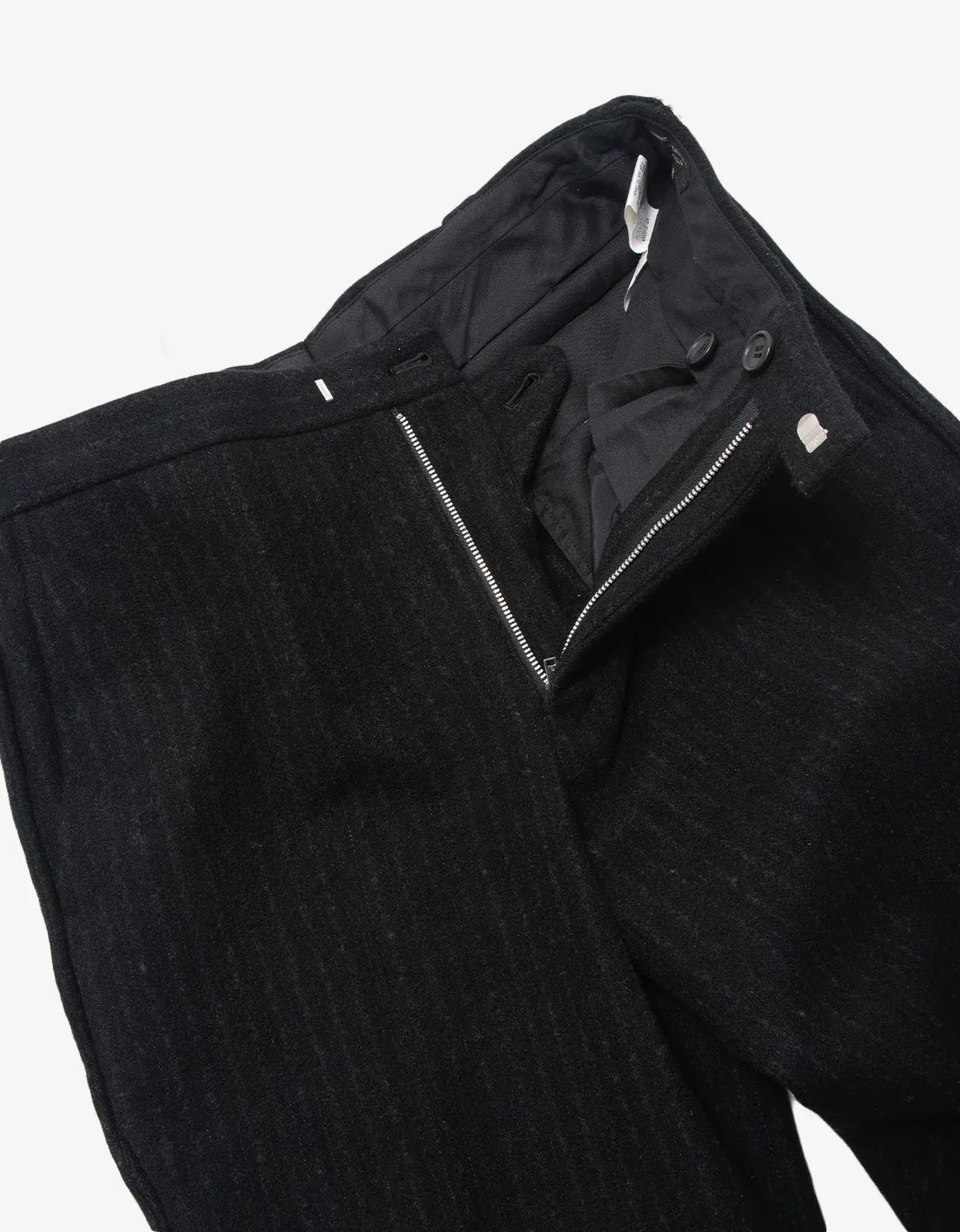 Comme Des Garçons Black Wool Pinstripe Trousers