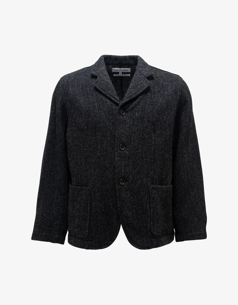 Comme Des Garçons Shirt Grey Wool Herringbone Work Jacket