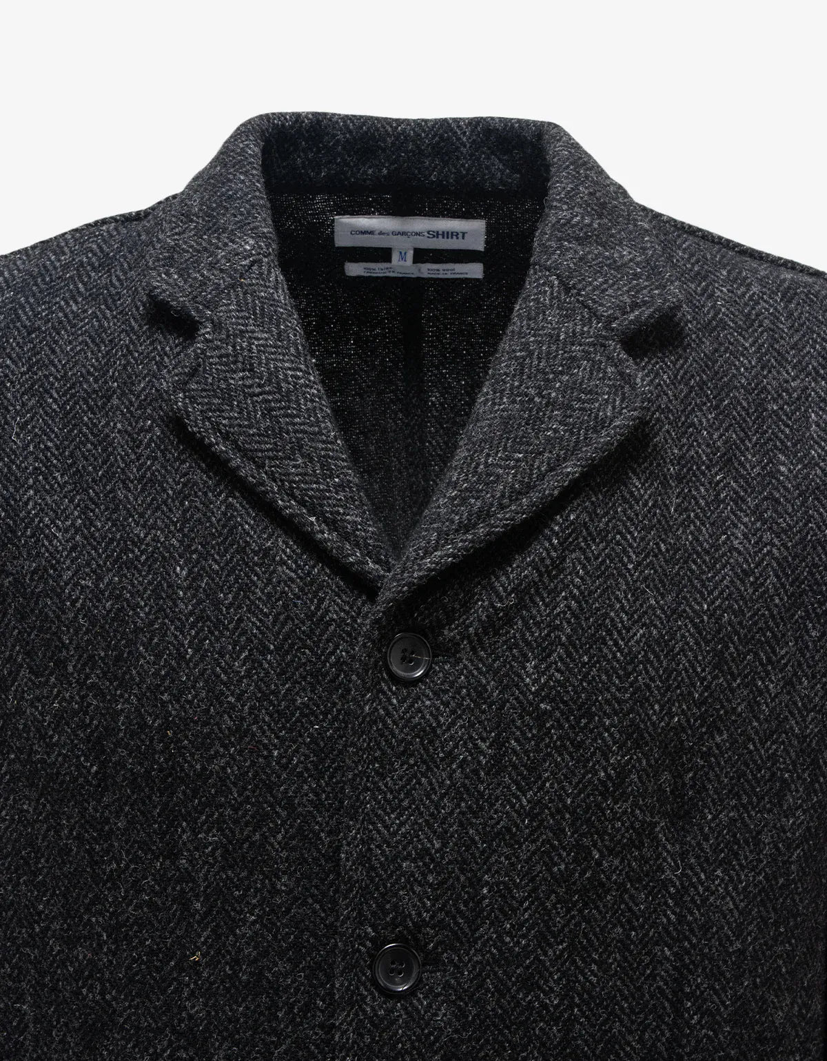 Comme Des Garçons Shirt Grey Wool Herringbone Work Jacket