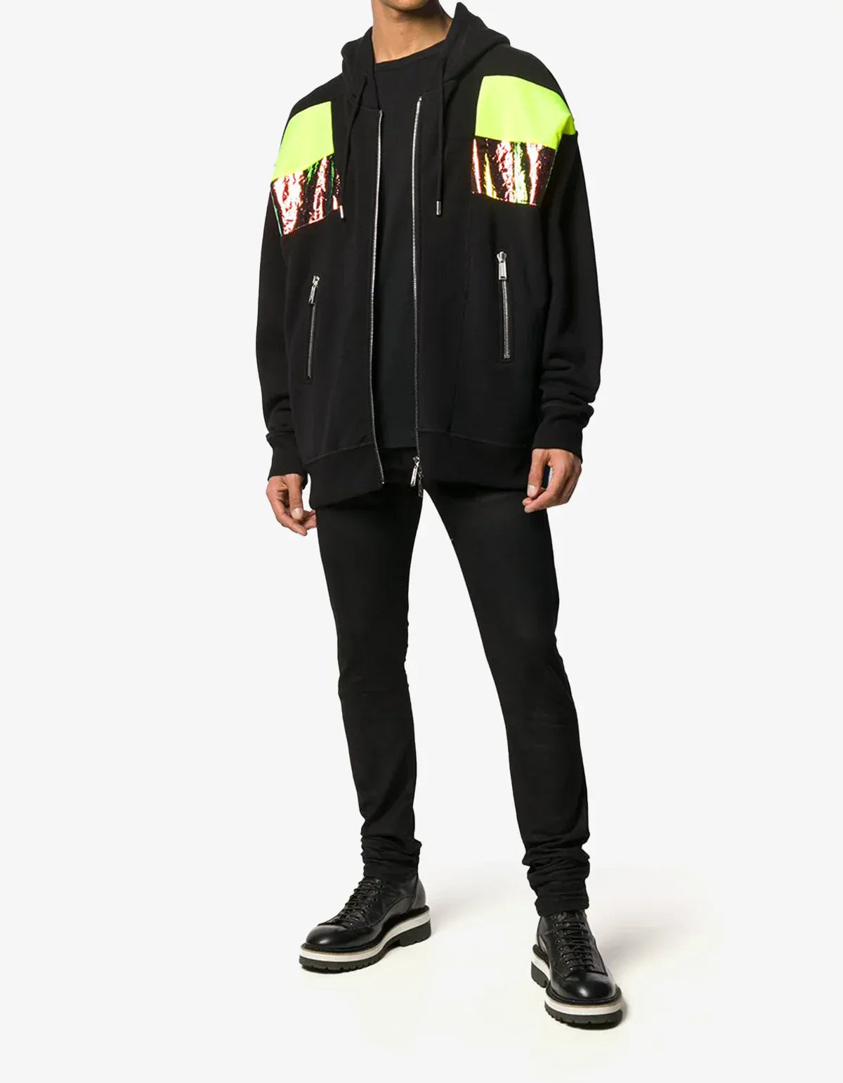 Dsquared2 Black Neon Panelled Hoodie