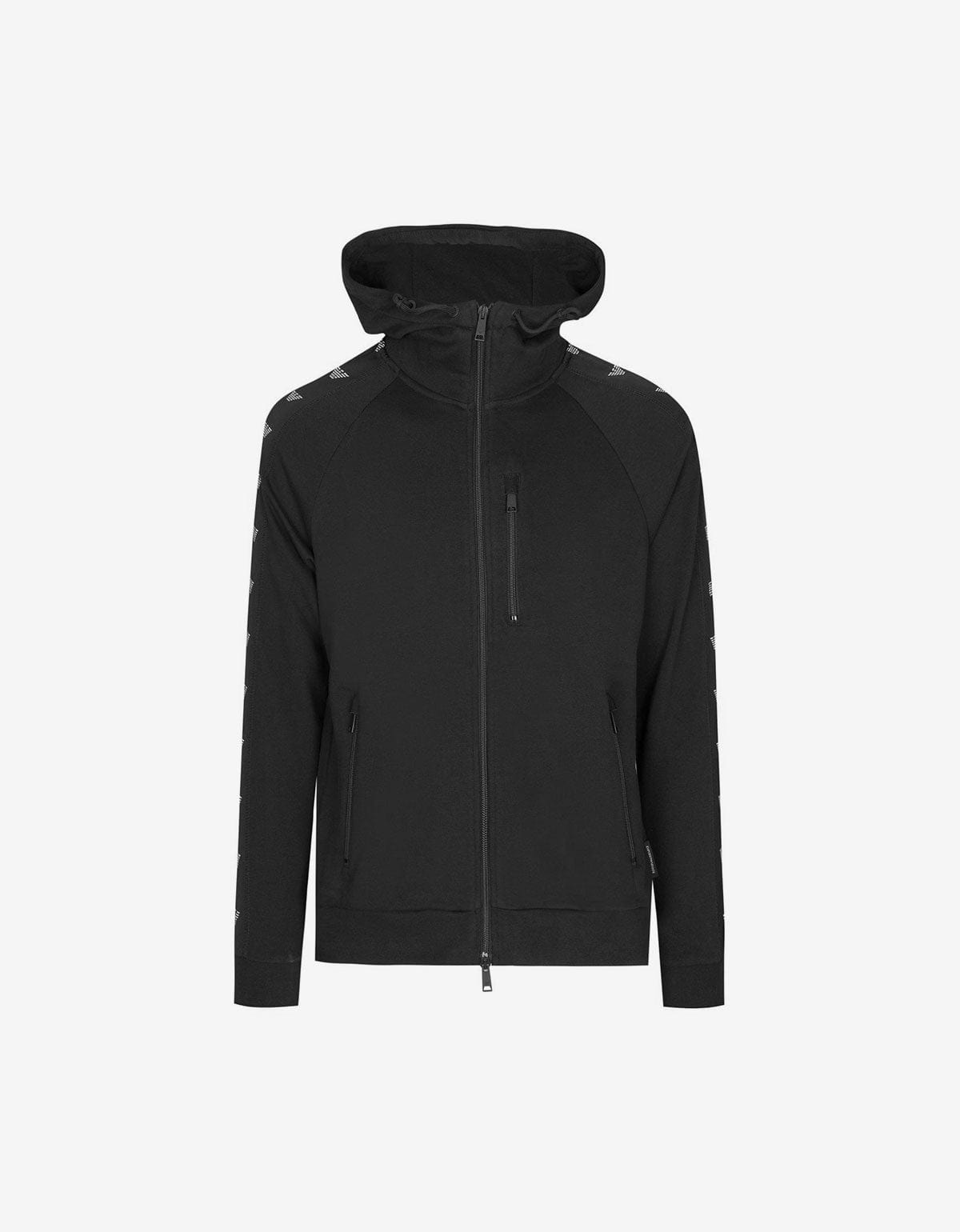 Emprio Armani Black Logo Tape Hoodie