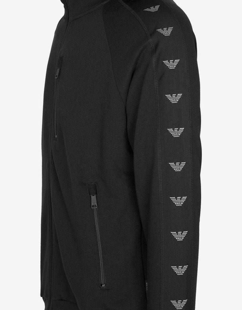 Emprio Armani Black Logo Tape Hoodie