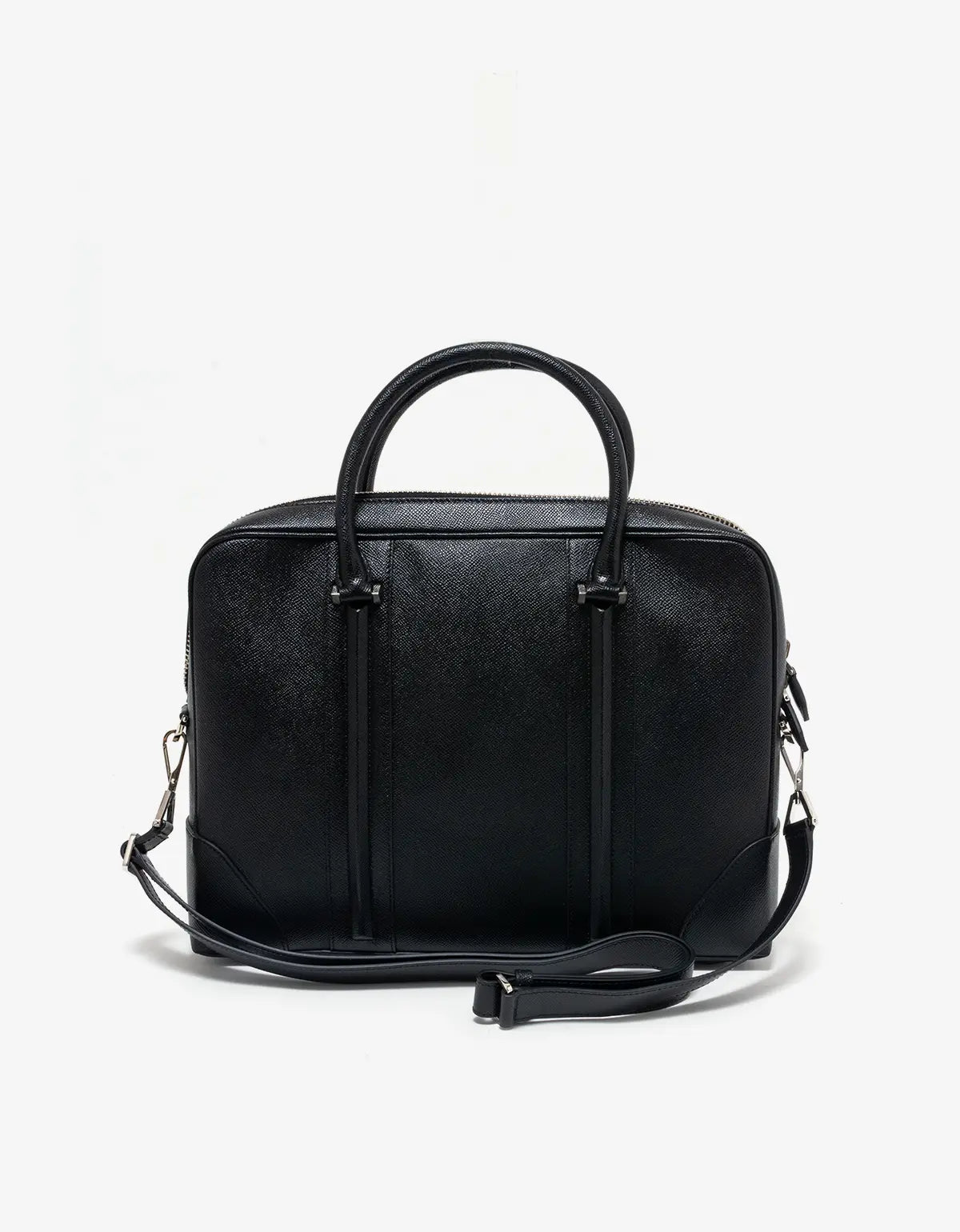 Givenchy Black Leather Briefcase with Shoulder Strap