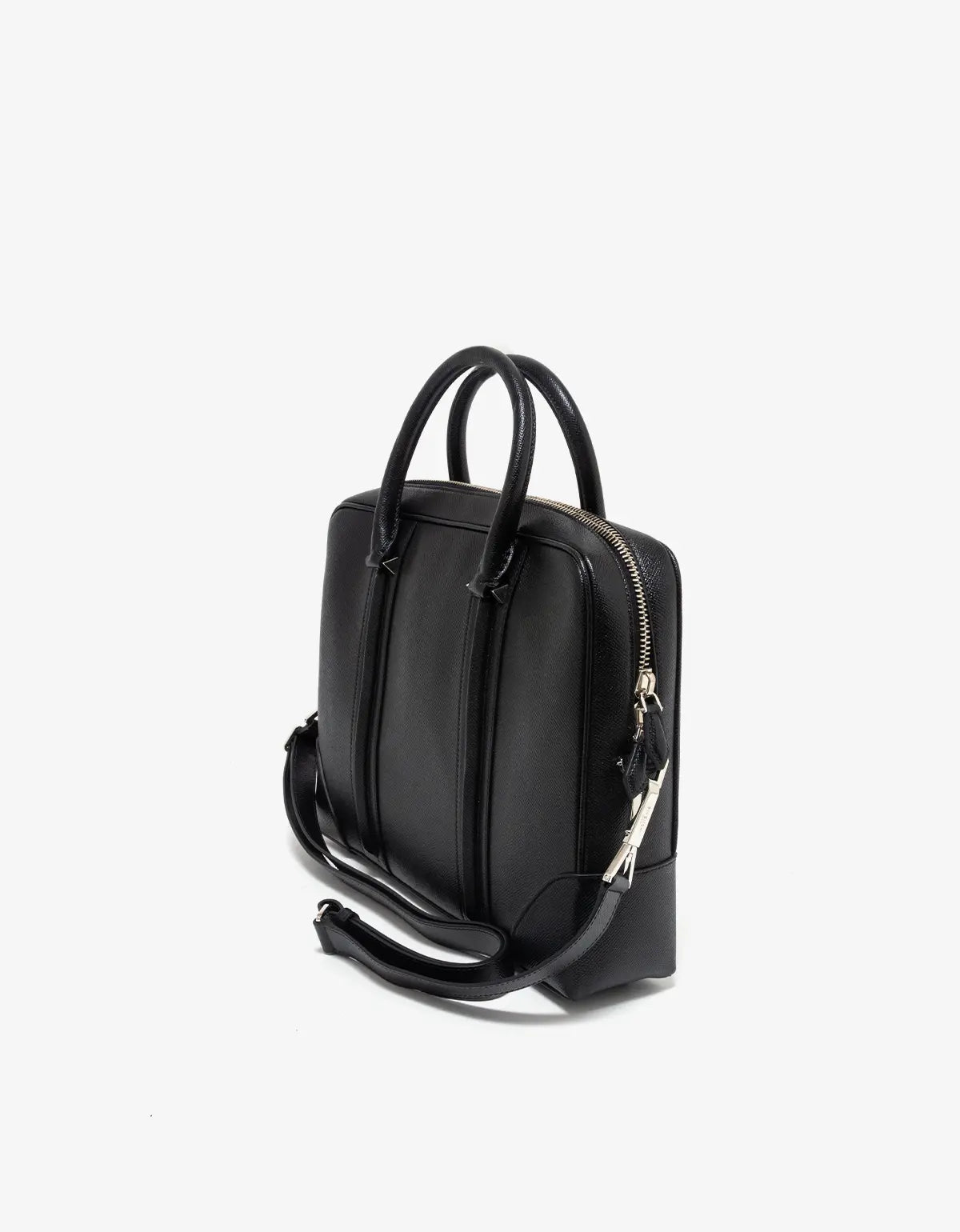 Givenchy Black Leather Briefcase with Shoulder Strap