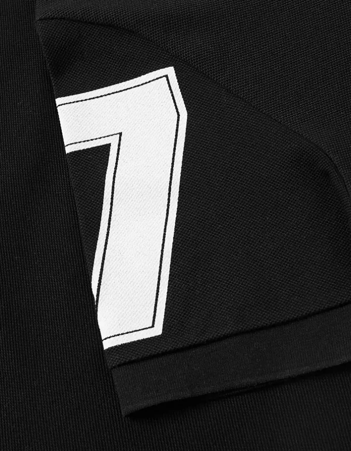 Givenchy Black '74' Cuban Fit Polo T-Shirt with Stars