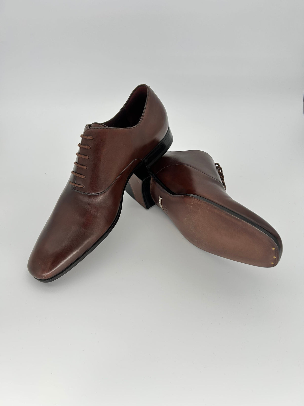 Gucci Brown '2 Piece' Leather Oxford Shoe — Late 2000s Archive, Made in Italy